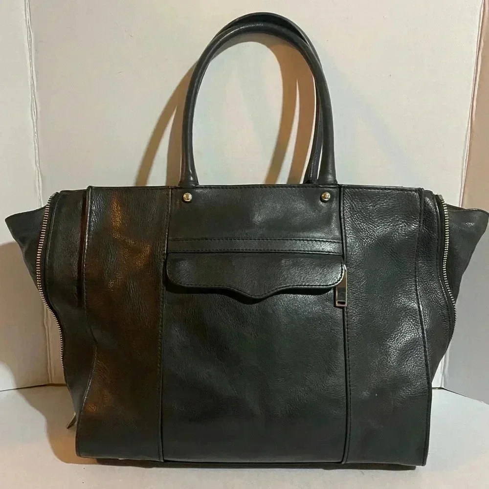 Rebecca Minkoff black leather satchel handbag